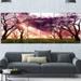 Design Art 'Cherry Blossoms Japan Garden' 6 Piece Photographic Print on Wrapped Canvas Set Canvas in Indigo/Red | 28 H x 70 W x 1 D in | Wayfair