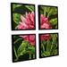 Darby Home Co Bloom 4 Piece Framed Painting Print on Canvas Set Canvas in Green/Pink | 48 H x 48 W x 2 D in | Wayfair DRBC2770 31558506