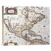 East Urban Home Map of North America, 1641 - Print on Canvas & Fabric in Gray, Size 14.0 H x 16.0 W x 1.5 D in | Wayfair EABP7775 40293365