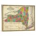 East Urban Home 'State of New York, 1831' Print on Canvas in Green/Pink | 24 H x 30 W x 1.5 D in | Wayfair EABP7689 40293021
