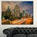 East Urban Home 'Los Angeles Skyline Night' Graphic Art Print on Canvas in Yellow | 8 H x 12 W x 1 D in | Wayfair EAAE7740 45948653