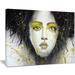East Urban Home 'Girl w/ Yellow Eye line Large' Graphic Art Print on Canvas in Green/Yellow | 12 H x 20 W x 1 D in | Wayfair EAAE8040 39319890