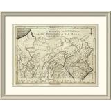 East Urban Home 'State of Pennsylvania, 1796' Framed Print Paper in Brown | 30 H x 38 W x 1.5 D in | Wayfair EASN4025 39507116