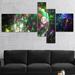 East Urban Home 'Multi Color Spherical Planet Bubbles' Graphic Art Print Multi-Piece Image on Canvas in Black/Green | 32 H x 60 W x 1 D in | Wayfair