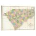 East Urban Home 'Map of North & South Carolina, 1839' Print on Canvas & Fabric in Green/Pink, Size 22.0 H x 30.0 W x 1.5 D in | Wayfair