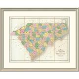 East Urban Home 'Map of North & South Carolina, 1839' Framed Print Paper in Brown, Size 30.0 H x 38.0 W x 1.5 D in | Wayfair EASN4351 39508281