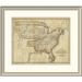 East Urban Home 'Eagle Map of the United States, 1833' Framed Print Paper in Gray | 26 H x 30 W x 1.5 D in | Wayfair EASN4146 39507542