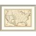 East Urban Home 'Map of the United States & Texas, Mexico & Guatimala, 1839' Framed Print Paper in Brown | 28 H x 38 W x 1.5 D in | Wayfair