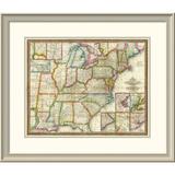 East Urban Home 'Mitchell'S Travellers Guide Through the United States, 1832' Framed Print Paper in Gray | 25 H x 30 W x 1.5 D in | Wayfair