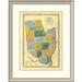 East Urban Home 'New York - Saratoga County, 1829' Framed Print Paper in Blue/Pink/Yellow | 30 H x 24 W x 1.5 D in | Wayfair EASN4356 39508300