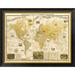 East Urban Home 'Gilded 1859 Map of the World' Framed Graphic Art Print Paper in Yellow | 14 H x 18 W x 1 D in | Wayfair EASN4785 39514138