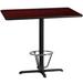 Ebern Designs Basquez 24" x 30" Rectangular Table Top w/ 22" x 22" Bar Height Table Base Metal in Brown/Red | 43.125 H x 48 W x 30 D in | Wayfair