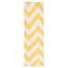 Yellow 156 x 108 x 0.01 in Area Rug - Ebern Designs Diego Chevron Handmade Flatweave Lemon/White Area Rug | 156 H x 108 W x 0.01 D in | Wayfair