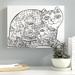 Ebern Designs 'Happy Birthday Line Art' Graphic Art Print on Wrapped Canvas Metal in Black/White | 24 H x 32 W x 2 D in | Wayfair EBND8006 41267003