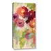 Ebern Designs 'Coral & Emerald Garden I Panel I' by Silvia Vassileva - Wrapped Canvas Print Canvas in Green/Pink | 48 H x 16 W x 2 D in | Wayfair