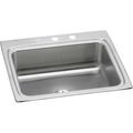 Elkay Lustertone 25" L x 22" W Drop-In Kitchen Sink w/ Basket Strainer & Drain Assembly Stainless Steel in Gray | 9.625 H x 25 W x 22 D in | Wayfair