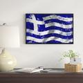 East Urban Home 'Flag of Greece' Framed Graphic Art Print on Wrapped Canvas in Blue/White | 14 H x 22 W x 1 D in | Wayfair ERNH3584 46698602