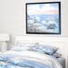 East Urban Home 'Blue Watercolor Waters' Framed Print on Wrapped Canvas in Blue/Gray | 12 H x 22 W x 1 D in | Wayfair ERNH4610 46701932