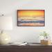 East Urban Home Yellow Cloud Scape over Seashore - Photograph Print on Canvas Metal in Orange/Yellow | 16 H x 32 W x 1 D in | Wayfair