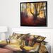 East Urban Home 'Dark Old Yellow Forest' Framed Photographic Print on Wrapped Canvas Metal in Gray/Green/Red | 16 H x 32 W x 1 D in | Wayfair