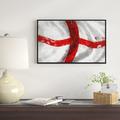 East Urban Home 'Flag of England' Framed Graphic Art Print on Wrapped Canvas Metal in Red/White | 32 H x 42 W x 1.5 D in | Wayfair