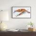 East Urban Home 'Brown Sea Turtle Watercolor' Framed Oil Painting Print on Wrapped Canvas Metal in Brown/White | 16 H x 32 W x 1 D in | Wayfair
