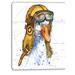 Design Art Funny Goose Aviator Hat Animal Graphic Art on Wrapped Canvas Metal in Brown/Orange | 40 H x 20 W x 1 D in | Wayfair PT6063-20-40