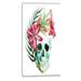 Design Art Watercolor Skull w/ Flowers Graphic Art on Wrapped Canvas Metal in White | 20 H x 40 W x 36 D in | Wayfair PT6639-20-40