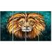 Design Art Lion Head Animal 4 Piece Graphic Art on Wrapped Canvas Set Canvas, Solid Wood in Green | 28 H x 48 W x 1 D in | Wayfair PT6331-271