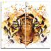 Design Art Eyes w/ Fire Animal 2 Piece Graphic Art on Wrapped Canvas Set Canvas, Solid Wood in Black/Brown/Green | 1 D in | Wayfair PT6058-40-40-2P