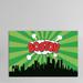 East Urban Home Comic Book Skyline Series: Boston Graphic Art on Wrapped Canvas in Black/Green/White | 18 H x 26 W x 1.5 D in | Wayfair