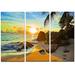 Design Art Metal 'Sunset in Tropical Beach' Photographic Print Metal in White | 28 H x 36 W x 1 D in | Wayfair MT6843-36-28