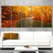 Design Art Autumn Light Trails on Road 5 Piece Wall Art on Wrapped Canvas Set Canvas in Green/Orange/Red | 28 H x 60 W x 1 D in | Wayfair
