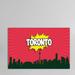 East Urban Home Comic Book Skyline Series: Toronto Painting Print on Wrapped Canvas in Black/Orange/Red | 8 H x 12 W x 0.75 D in | Wayfair
