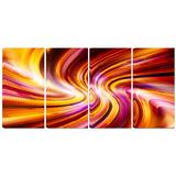 Design Art Metal 'Warm Rainbow Abstract' 4 Piece Graphic Art Set Metal in Orange | 28 H x 48 W x 1 D in | Wayfair MT3051-271