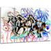 Design Art Metal 'Graffiti Horses' 4 Piece Graphic Art Set Metal in Black/Blue/Pink | 28 H x 48 W x 1 D in | Wayfair MT2427-271