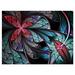 Design Art Turquoise & Fractal Flower Pattern Graphic Art on Wrapped Canvas in Red | 12 H x 20 W x 1 D in | Wayfair PT11977-20-12