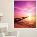 Design Art Sea & Pier under Magenta Sky Photographic Print on Wrapped Canvas Metal in Brown | 40 H x 20 W x 1 D in | Wayfair PT10815-20-40