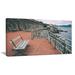 Design Art Seating in Genoa Nervi Coast Photographic Print on Wrapped Canvas in Metal in Red | 16 H x 32 W x 1 D in | Wayfair PT11146-32-16