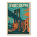 East Urban Home Vintage Poster Wall Art - NYC Brooklyn by Anderson Design Group Wood/Paper in Blue/Brown | 24 H x 18 W in | Wayfair