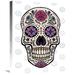 East Urban Home 'Sugar Skull I on Gray' Graphic Art Print on Canvas in Black/Blue/Pink | 24 H x 20 W x 1.5 D in | Wayfair ESUM9200 43337207