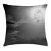 East Urban Home Night Sky Full Moon & Clouds Square Pillow Cover Polyester | 24 H x 24 W x 2 D in | Wayfair ESUN7512 44249061