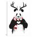 East Urban Home 'Xmas Panda' Painting Print on Canvas Metal in Black/Gray/Green | 40 H x 26 W x 1.5 D in | Wayfair ESUR6597 37451759