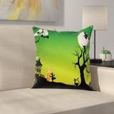 East Urban Home Halloween Decor Dancing Witch Square Pillow Cover Polyester | 20 H x 20 W x 2 D in | Wayfair ETHE1725 44279791