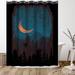 East Urban Home 71" x 74" Shower Curtain, Those Summer Nights by ND Tank Polyester in Black/Brown | 71 H x 74 W in | Wayfair ETHH3167 45500220