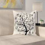 East Urban Home Halloween Decor Flying Witch Square Pillow Cover Polyester | 18 H x 18 W x 2 D in | Wayfair ETHE1836 44280332