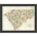 East Urban Home 'Map of North & South Carolina; 1839' Framed Print Plastic in Green/Pink/Yellow, Size 27.0 H x 34.0 W x 1.5 D in | Wayfair