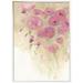 East Urban Home 'Floral Watercolor' Framed Watercolor Painting Print on Canvas in Pink | 31.6 H x 22.9 W x 1.5 D in | Wayfair EUBM8145 43118542