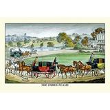 Buyenlarge The Three Horse Teams by Henry Thomas Alken Framed Painting Print in Brown/Green | 28 H x 42 W x 1.5 D in | Wayfair 0-587-06429-3C2842