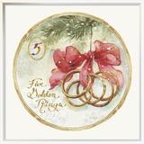 East Urban Home '12 Days of Christmas V Round' Oil Painting Print Canvas/Paper in Brown/Green/Red | 25.6 H x 25.6 W x 1.5 D in | Wayfair